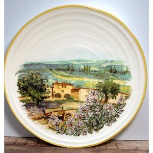 Ceramico Cuore Handcrafted Italian Plate With Countryside Design Made In Italy